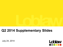 Q2 2014 Supplementary Slides