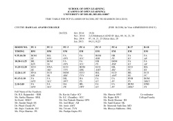 university of delhi, delhi-110007 time table for pcp classes of b.com