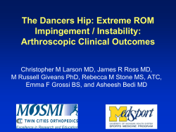 The Dancers Hip: Extreme ROM Impingement / Instability