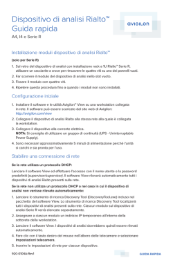 Dispositivo di analisi Rialto&trade; Guida rapida