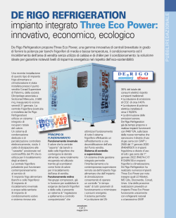 DE RIGO REFRIGERATION impianto integrato Three Eco Power