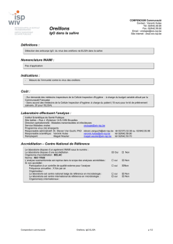 fiche.oreillons.IgG FR - Institut Scientifique de Sant&eacute; Publique