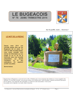 le bugeacois n° 76 2eme trimestre 2014 - Pagesperso
