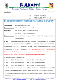 Circolare - Comitato Regionale Sicilia Settore Karate