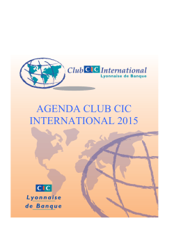 AGENDA CLUB CIC INTERNATIONAL 2014