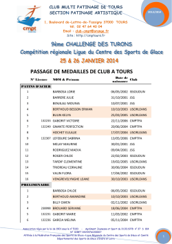 Liste passage médailles - Ligue Régionale des Sports de Glace du