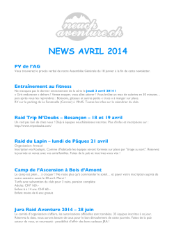 News Avril 2014 - Neuchaventure