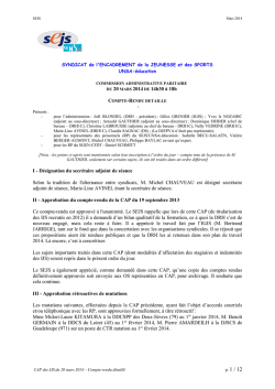 CAP des IJS du 20 mars 2014