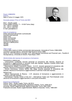 Paolo LOMBARDI Partner Nato a Torino il 2 maggio 1970