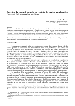 Progettare la catechesi nel contesto del cambio paradigmatico.