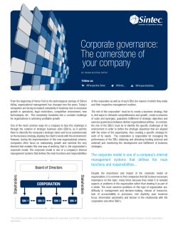Corporate governance: The cornerstone of your company