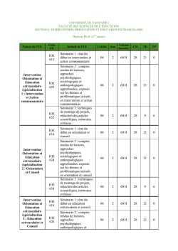 Intervention Orientation et Education extrascolaire
