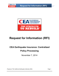 RFI - California Earthquake Authority
