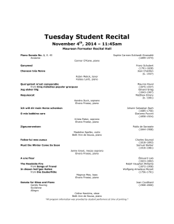 Tuesday Student Recital
