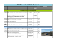 PROGRAMME du projet E3D 2014-2015: Collège Durable 34 à Mèze