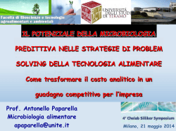 IL POTENZIALE DELLA MICROBIOLOGIA PREDITTIVA NELLE