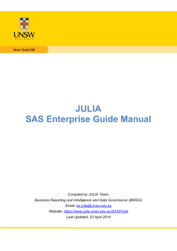 JULIA SAS Enterprise Guide Manual
