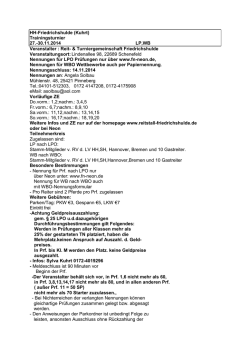 31.03.15 bis 03.04.15 Wir bieten ihnen einen t&auml;glich wechselnden