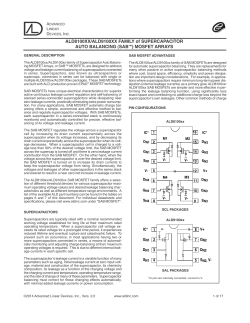 (SAB™) MOSFET ARRAYS - Advanced Linear Devices, Inc.