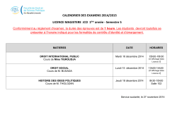 calendrier examens MAG JCO sem 5 2014.2015