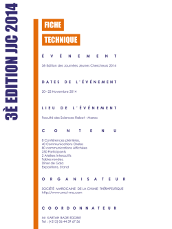 Fiche Technique de la 3 JJC 2014