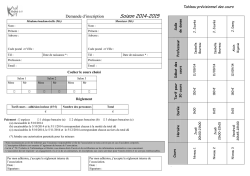 TARIFS et Inscription