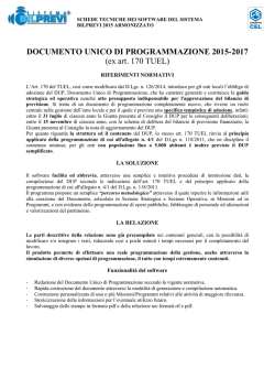 DOCUMENTO UNICO DI PROGRAMMAZIONE 2015