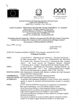 Graduatoria definitiva Esperti PON C1-FSE-2014-258