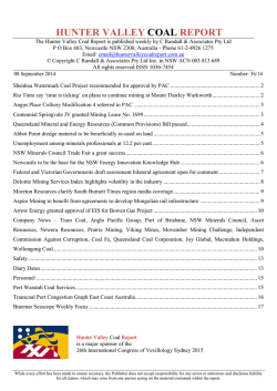 HVCR 3614 - Hunter Valley Coal Report
