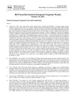BCP Securities Eastern European Corporate Weekly