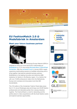 EU FashionMatch 2.0 @ Modefabriek in Amsterdam