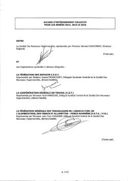 Int&eacute;ressement SDNH 2014-2015-2016