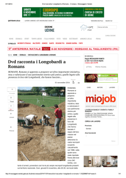 Dvd racconta i Longobardi a Romans &ndash; Cronaca