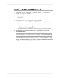 ANSWERS Pre-Assessment