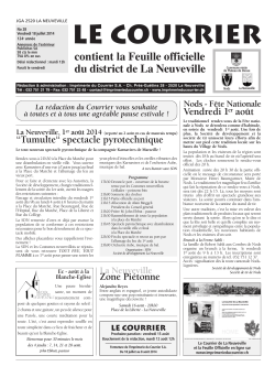 No 28 - 18 juillet - Imprimerie du Courrier, La Neuveville