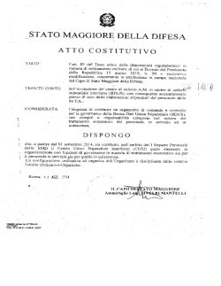 Atto costitutivo del CUSI a firma del Capo SMD