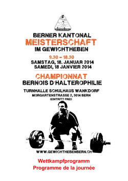 Programm Heft - Gewichtheber Club Bern