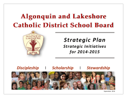 Strategic Plan - Algonquin and Lakeshore Catholic District School