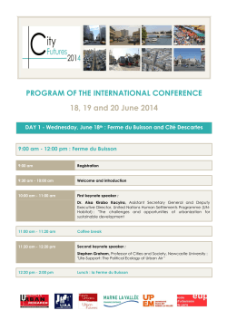 PROGRAM OF THE INTERNATIONAL CONFERENCE