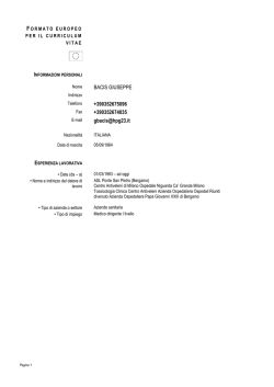 Giuseppe Bacis - CV in formato europeo