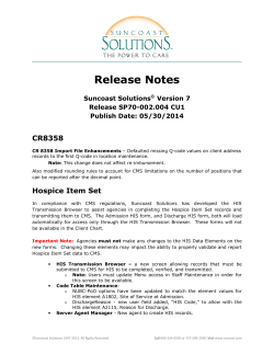 Release Notes - Suncoast Solutions