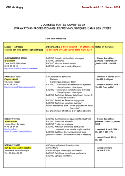 JOURNEES PORTES OUVERTES et