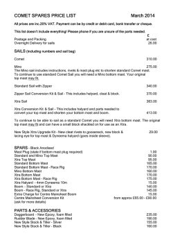 Download the current Comet spares price list PDF