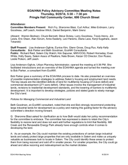 Meeting Notes - City of Salem, Oregon