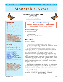 Monarch e-News - Monterey Bay RWA