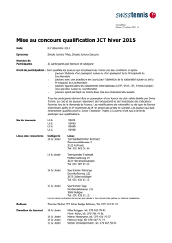 Mise au concours qualification JCT hiver 2015