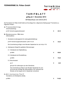 Fernw&auml;rmetarif November 2014 - St. P&ouml;lten