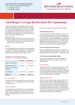 Infoblatt für Top-Manager. - Rechtsschutz Union