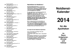 Apotheken-Notdienst-Kalender 2014