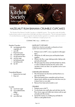 hazelnut rum banana crumble cupcakes